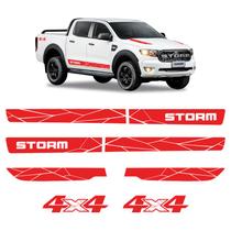 Kit Faixas Ranger Storm 2020 + 4x4 Adesivo Lateral e Capô