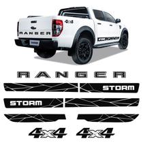 Kit Faixas Ranger Storm 2020 4x4 Adesivos Lateral e Traseiro