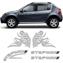 Kit Faixas Sandero Stepway 2008/2011 + Adesivo Tribal Prata Kit Faixas Sandero Stepway 2008/2011 + Adesivo Tribal Prata
