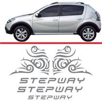 Kit Faixas Sandero Stepway 2012 + Adesivo Tribal Grafite
