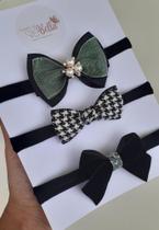 Kit faixinhas bebê preto glam