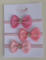 Kit faixinhas bebê tons rosa