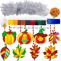 Kit Fall Leaf Pumpkin Suncatcher 32 conjuntos Pumpkin Suncatchers Window Art Paint DIY Kits de artesanato Autumn Maple Leaf Sun Catcher Bulk para sala de aula Projeto de arte de festa de Halloween e Ação de Graças Kit Fall Leaf Pumpkin Suncatcher 32 conjuntos Pumpkin Suncatchers Window Art Paint DIY Kits de artesanato Autumn Maple Leaf Sun Catcher Bulk para sala de aula Projeto de arte de festa de Halloween e Ação de Graças