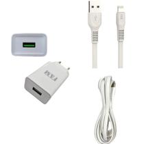 Kit FAM Carregador De Parede + Cabo De Carregamento Lightbing E USB-A 2.1A FKT-1205 Branco. Kit FAM Carregador De Parede + Cabo De Carregamento Lightbing E USB-A 2.1A FKT-1205 Branco.