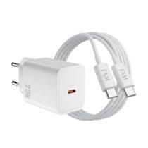 Kit FAM Carregador De Parede USB-C + Cabo De E Transferência USB Tipo C USB Tipo C FCA-PD28C Branco