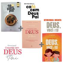 Kit Família Devocionais Café Com Deus Pai 2026 Junior Rostirola Conversa com Deus e Livro Infantil Deus, Você e Eu