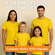 Kit Família Look Completo Camisetas 100% Algodão Pai Mãe Filho Filha