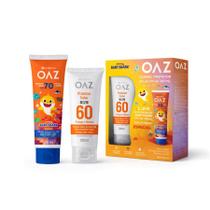 Kit Família OAZ Protetor FPS 60 200ML Protetor Baby Shark FPS 70 125ML Kit Família OAZ Protetor FPS 60 200ML Protetor Baby Shark FPS 70 125ML