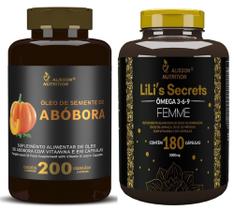Kit Familia Óleo De Semente De Abóbora 200 cáps + Ômega Femme 180 cápsulas Kit Familia Óleo De Semente De Abóbora 200 cáps + Ômega Femme 180 cápsulas