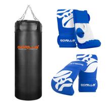Kit Família Saco De Pancada Boxe 70 cm + Luva Pro Adulta + Luva Infantil Gorilla Boxe Muay Thai