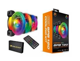 Kit Fan C/ 3 Unid. Cougar Vortex, Rgb, Spb, 120mm 3mspbkit