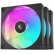 Kit Fan Com 3 Unidades DeepCool FD14 ARGB, 140mm, PWM, Preto, R-FD14-BKAPN3-G