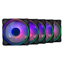 Kit Fan Cooler Gamer One Power Radiant X5 Com 5 Fans Rgb Preto