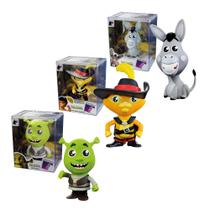 Kit Fandom Box Shrek Burro Gato de Botas Boneco Colecionável 16cm Vinil Atóxico Lider 3477