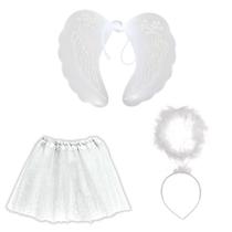 Kit Fantasia Anjo Infantil com Asa Saia e Tiara - 1 Unidade Kit Fantasia Anjo Infantil com Asa Saia e Tiara - 1 Unidade