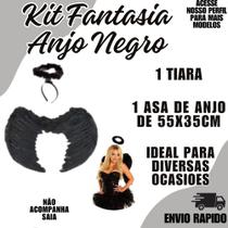 Kit Fantasia Anjo Negro Festa Halloween Evento Festa Kit Fantasia Anjo Negro Festa Halloween Evento Festa