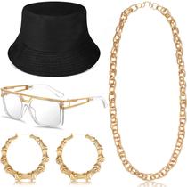 Kit Fantasia Anos 80/90 Hip Hop Sintege - Para Homens e Mulheres Kit Fantasia Anos 80/90 Hip Hop Sintege - Para Homens e Mulheres