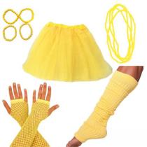 Kit Fantasia Anos 80 Amarelo