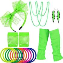 Kit Fantasia Anos 80 Verde Neon