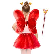 Kit Fantasia Borboleta Saia Bailarina Led Luxo Tiara Vara Kit Fantasia Borboleta Saia Bailarina Led Luxo Tiara Vara