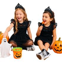 Kit Fantasia Bruxinha Princesa E Tiara Infantil Para Menina Tamanho GG Festas Bailes Kit Fantasia Bruxinha Princesa E Tiara Infantil Para Menina Tamanho GG Festas Bailes