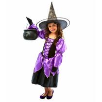 Kit Fantasia Bruxinha Winnie Halloween com Caldeirão de Bruxa Kit Fantasia Bruxinha Winnie Halloween com Caldeirão de Bruxa