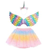 Kit Fantasia Carnaval Infantil Anjinho Asa Glitter Festa Bloquinho Escolinha Dia das Crianças Princesa Menina Saia