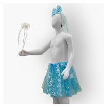 Kit Fantasia Carnaval - Princesa Gelo - Azul - Mod:609 - 01 unidade - Rizzo