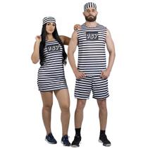 Kit Fantasia Casal Presidiário Listrado 157 Kit Fantasia Casal Presidiário Listrado 157