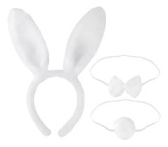 Kit Fantasia Coelho Branco Festa Balada Carnaval Halloween Kit Fantasia Coelho Branco Festa Balada Carnaval Halloween