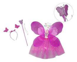 Kit Fantasia Completa Borboleta Para Festas - Violeta Kit Fantasia Completa Borboleta Para Festas - Violeta
