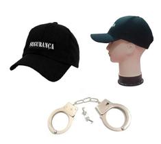 Kit Fantasia De Segurança C/ Boné Bordado E Algemas Metal Kit Fantasia De Segurança C/ Boné Bordado E Algemas Metal