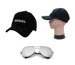 Kit Fantasia De Segurança C/ Boné Bordado e Óculos Espelhado Kit Fantasia De Segurança C/ Boné Bordado e Óculos Espelhado