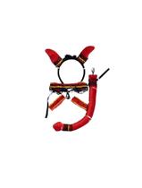 Kit Fantasia Diabinha Tiara Rabinho E Gravatinha
