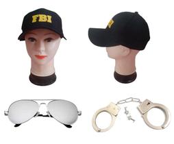 Kit Fantasia Do F B I C/ Boné Óculos E Algemas Kit Fantasia Do F B I C/ Boné Óculos E Algemas