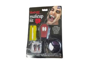 Kit Fantasia Dracula dente+ maquiagem + capsula de sangue