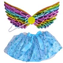 Kit Fantasia Fada Azul Vestido Varinha Com Som Luz - Castela