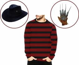 Kit Fantasia Freddy Krueger Halloween Festas