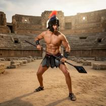 Kit Fantasia Gladiador Soldado Romano Teatro Carnaval Kit Gladiador Kit Fantasia Gladiador Soldado Romano Teatro Carnaval Kit Gladiador