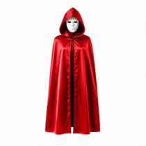 Kit Fantasia Halloween Capa com Capuz e Máscara Rosto Liso Kit Fantasia Halloween Capa com Capuz e Máscara Rosto Liso