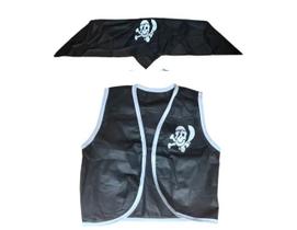 Kit Fantasia Infantil Colete Pirata Lenço Bandana Carnaval Kit Fantasia Infantil Colete Pirata Lenço Bandana Carnaval