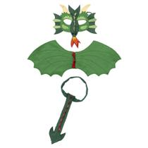 Kit Fantasia Infantil Dragão Máscara + Cauda + Asas Kit Fantasia Infantil Dragão Máscara + Cauda + Asas