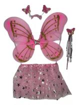 Kit Fantasia Infantil Fada Tiara,asa, Varinha ,saia 2/9 Anos