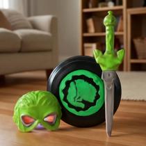Kit Fantasia Infantil Máscara Escudo Espada Temas Crianças Festas Decoração Brinquedo Heróis Aventura Diversão