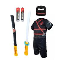 Kit Fantasia Infantil Roupa Ninja