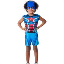 Kit Fantasia Infantil Super Herói Capitão América Tamanho P Criança Festas Presente Kit Fantasia Infantil Super Herói Capitão América Tamanho P Criança Festas Presente