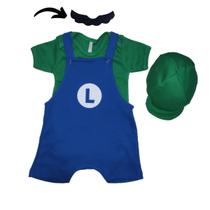 kit fantasia jardineiraira mario e luigi kit 4pç mesversario 100 algodao kit fantasia jardineiraira mario e luigi kit 4pç mesversario 100 algodao