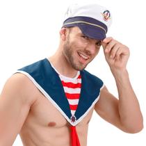 Kit Fantasia Marinheiro Adulto com Quepe e Gola Kit Fantasia Marinheiro Adulto com Quepe e Gola