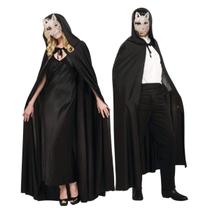 Kit Fantasia Mascara de Lobo e Capa Preta Halloween Festa Terror Kit Fantasia Mascara de Lobo e Capa Preta Halloween Festa Terror