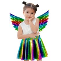 Kit Fantasia Menina Borboletinha Carnaval Infantil Bonita Colorida Linda Meninas Menininha Feminino Presente Asinha Top